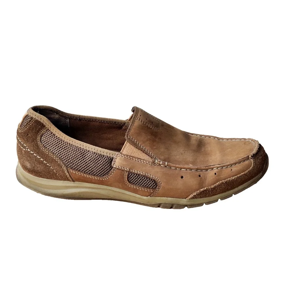 Clarks Mens Ramada Spanish Tobacco Brown Casual Slip On Shoes Size 11.5‎